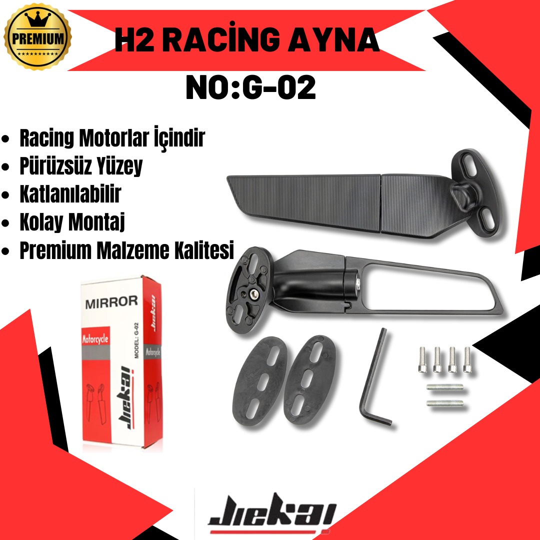  H2 AYNA RACİNG SPOR KATLANA BİLİR ÜNİVERSAL AYNA KARBON G-02